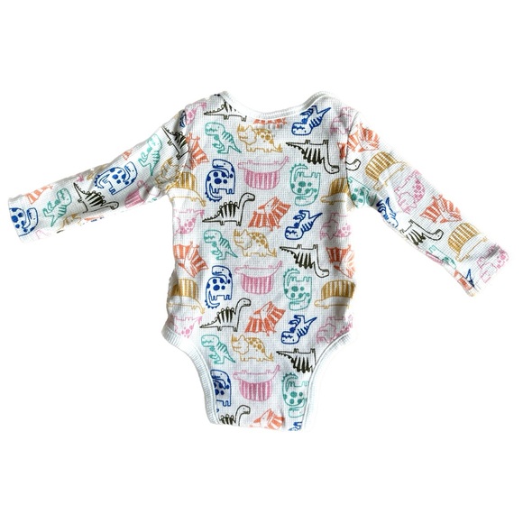 🍓4/$15🍓 Old Navy Baby Long Sleeve Onesie - Dinosaurs Print - Picture 3 of 7